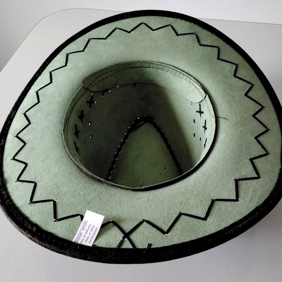 NWT Faux leather cowboy hat, dark brown - Picture 6 of 9